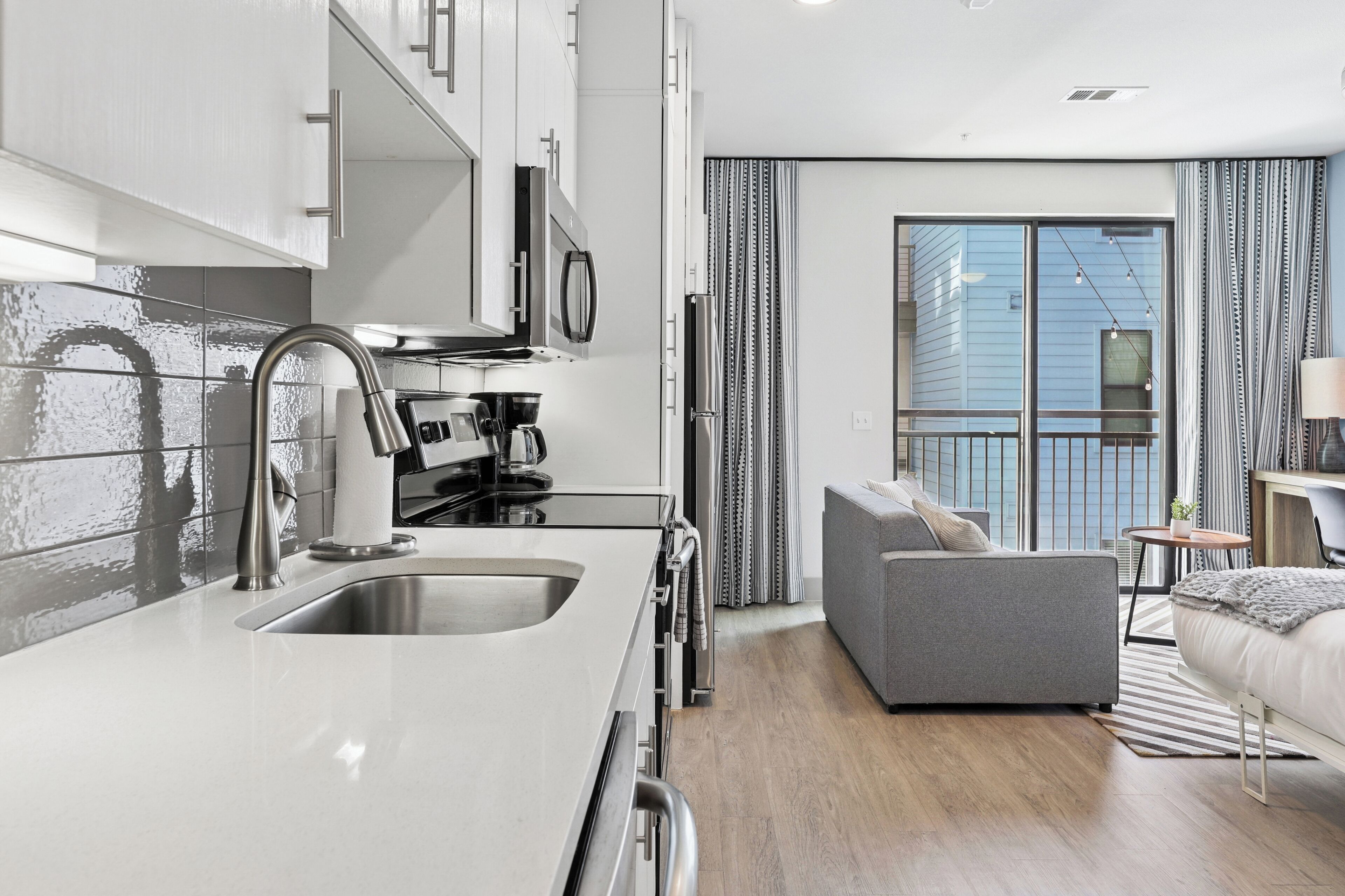 公寓, 1 张大床, 无烟房, 厨房 | 私人厨房 | 大冰箱、微波炉、烤箱、炉灶