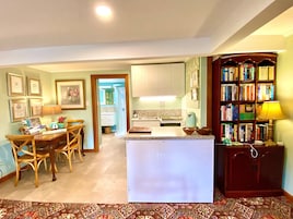 Superior Apartment, 1 Bedroom, Garden View (The Garden Apartment ) | Private kitchen | Coffee/tea maker, full-size fridge, microwave, oven