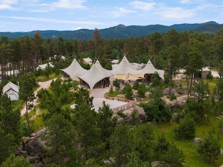 Aerial view. Under Canvas Mount Rushmore