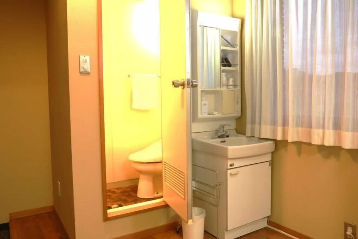 Badezimmer | Haartrockner, Hausschuhe, Toilette mit elektrischem Bidet