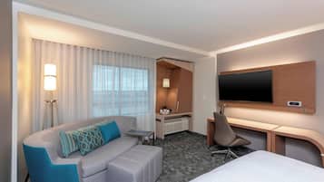 En 43-tommers LCD-TV med kabel-kanaler samt TV