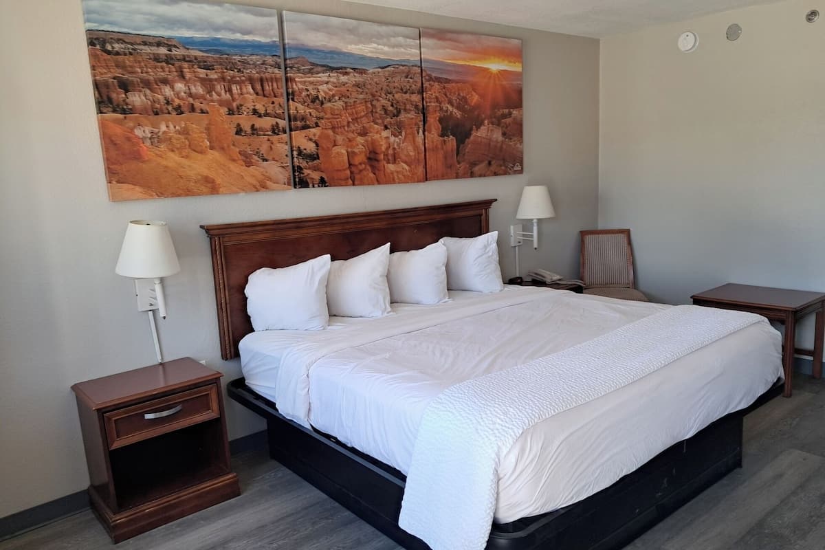 Premium bedding, blackout drapes, soundproofing, iron/ironing board