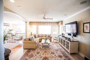 Smart TV, fireplace, music library, stereo - Seaside Beach Mansion w/9 Bedrooms, 8 Full Baths, Pool, Elevator & Rooftop Deck. (Brigantine)
