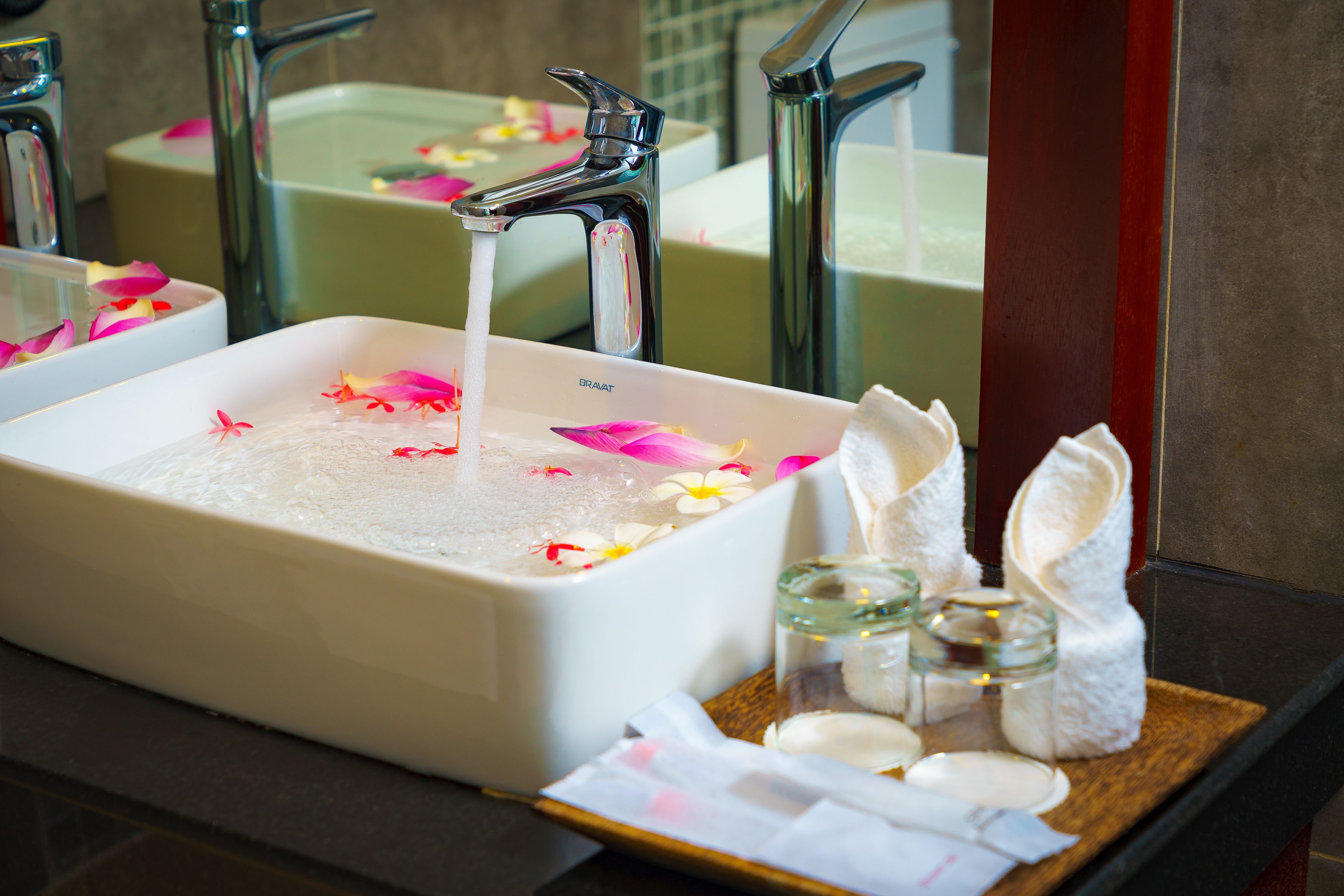 shower, rainfall showerhead, designer toiletries, hair dryer