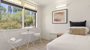 Riverview Queen Suite | Premium bedding, pillow-top beds, free minibar items