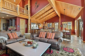 TV, fireplace, table football