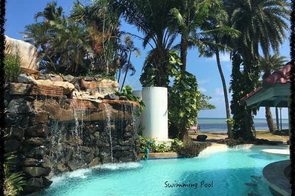 Waterfall at pool