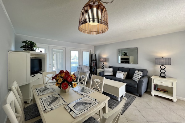Dining area and living room