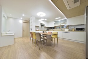 Pearl, Sapphire, Ruby- Extra Person Charge Pay On Site | Private kitchen | Fridge, microwave, coffee/tea maker, electric kettle - Geoje Jisefo Family Residence (Geoje)
