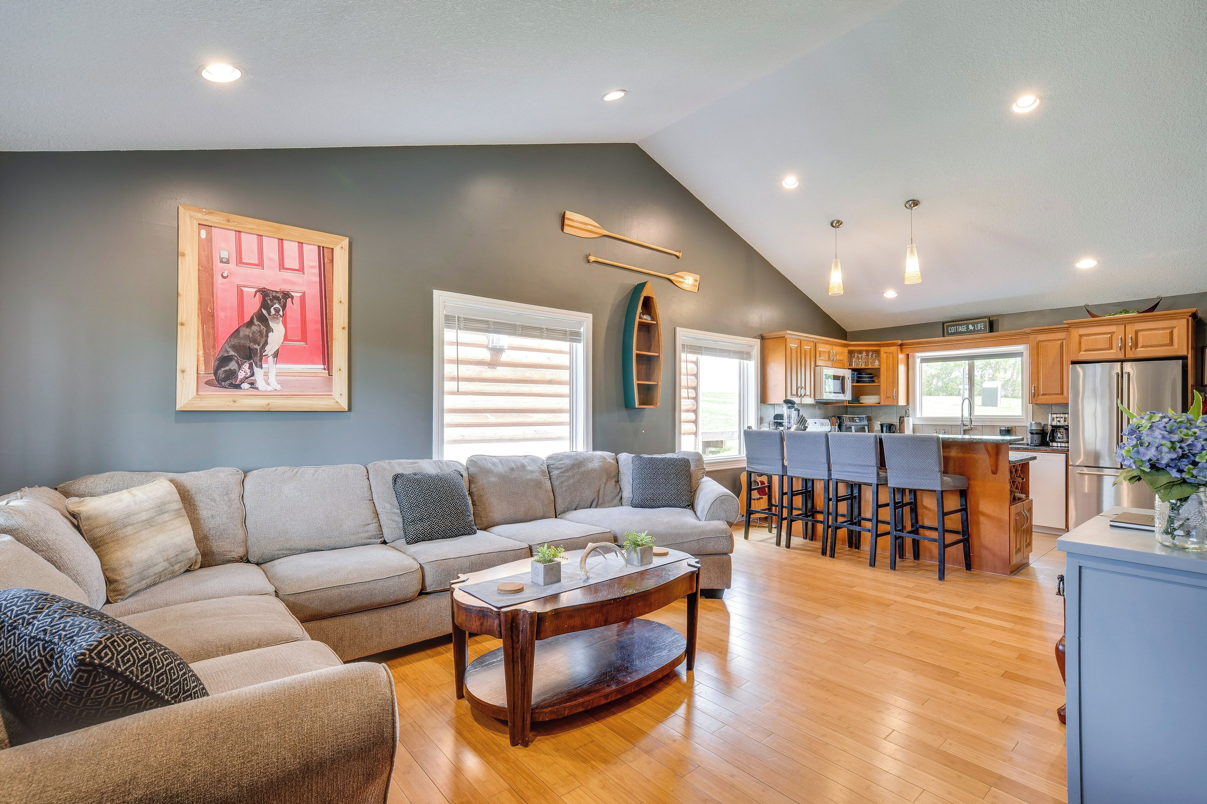 电视、壁炉、Netflix、DVD 播放器