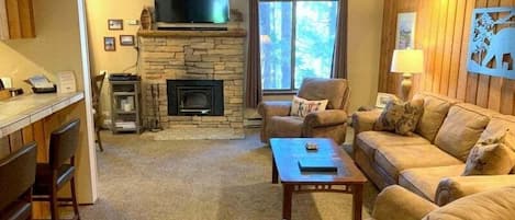 TV, fireplace, DVD player