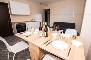 Deluxe Suite, 2 Bedrooms, Kitchenette, Courtyard Area | 1 bedroom, minibar, desk, blackout drapes - ChillTime (Bratislava)