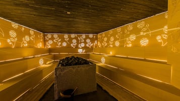 Sauna, bain à remous, hammam, soins corporels, soins d'aromathérapie