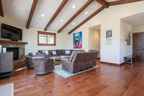 TV, fireplace, DVD player