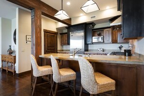 Fridge, microwave, oven, stovetop - Ski Dates Open! Inviting Ski Condo with Golf Course Views and Grill! (Park City)