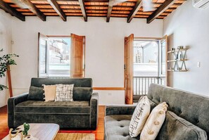 Grand and Central Apartment (Is in 206 Cristo Apt 3 Penthouse, San Juan PR) | Living area | 55-inch Smart TV with digital channels, TV, Netflix - Old San Juan Rentals (San Juan)