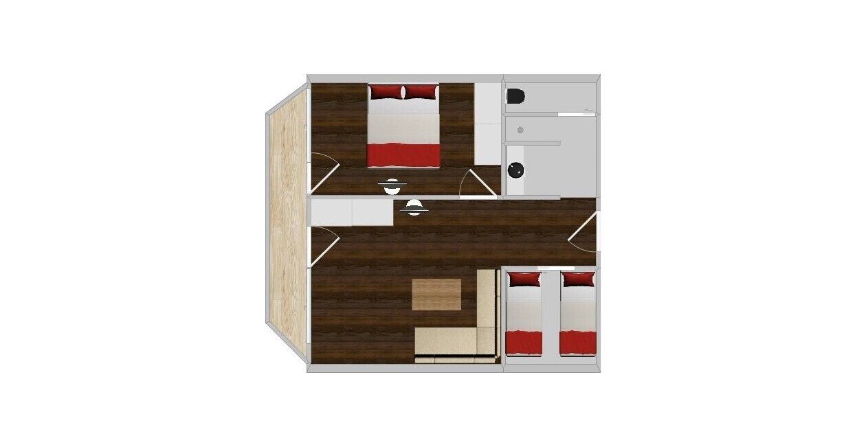 Standard-sviitti, näköala laaksoon (Meranblick) | Allergiatestatut vuodevaatteet, minibaari, tallelokero huoneessa