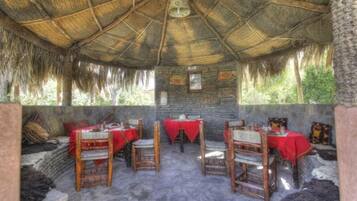 2 restaurants, breakfast, lunch, dinner served; local cuisine