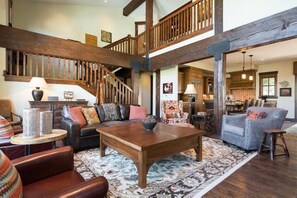 TV, fireplace, DVD player, foosball