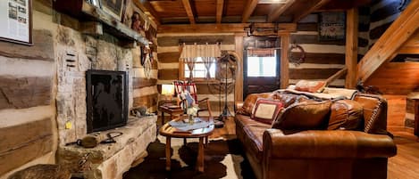 Fernseher, Kamin, DVD-Player, Videothek