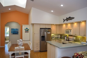 Fridge, microwave, oven, stovetop - Lakeside Beach House · Pool · Outdoor Kitchen (Holmes Beach)