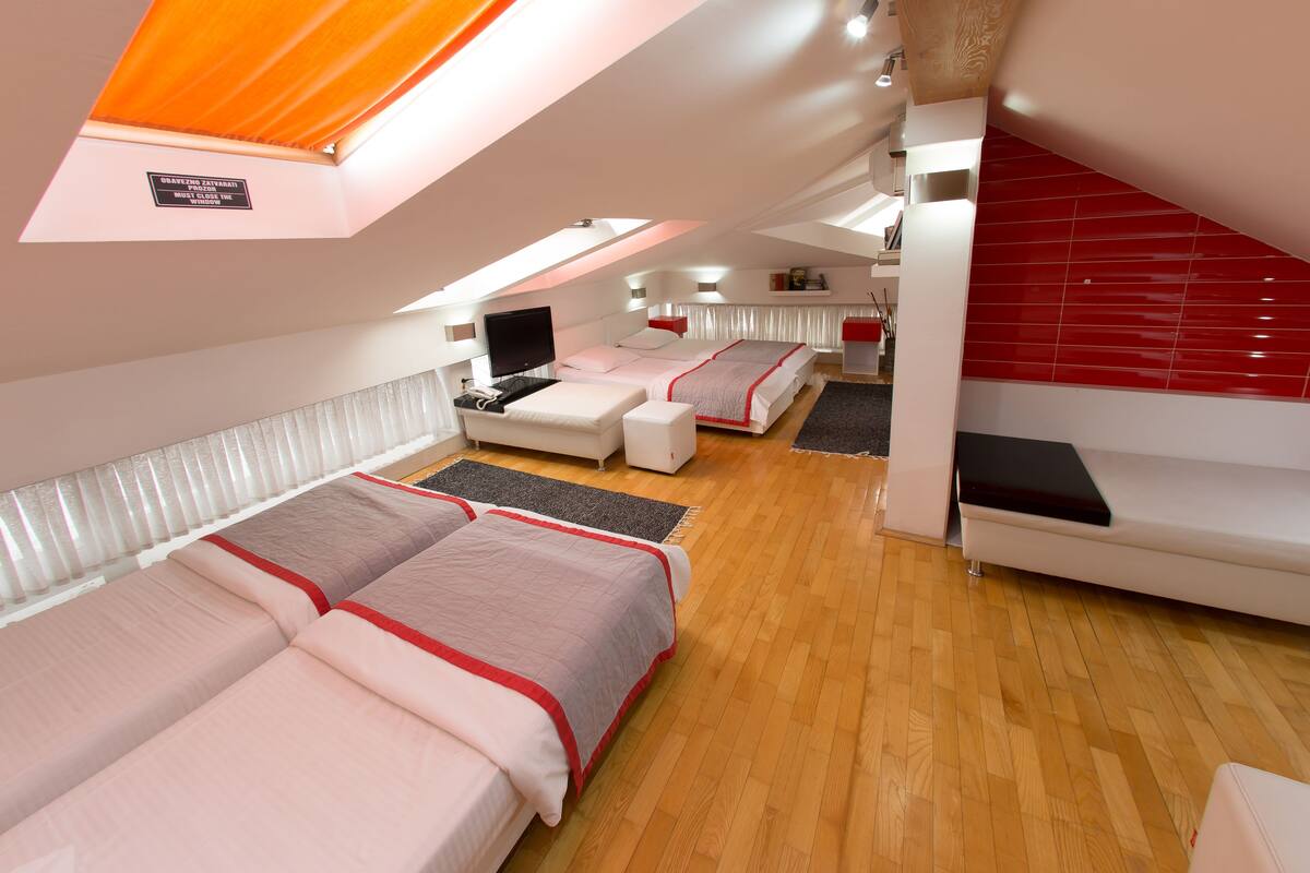 Premium bedding, down duvets, memory-foam beds, desk