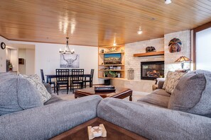 TV, fireplace, DVD player