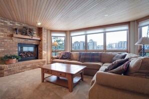 Televisión y chimenea 