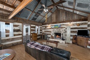 Smart TV, fireplace, DVD player