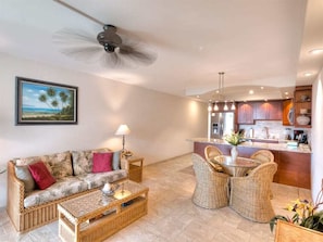 TV, DVD player - Chic Upgrades+Great View! Modern Kitchen, WiFi, Washer/Dryer–Kamaole Sands 5302 (KIHEI)
