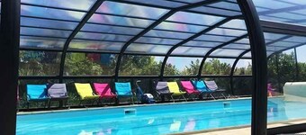 A 1 bedroom cottage that sleeps up to 4 with heated covered pool