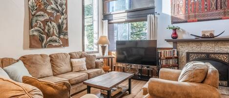 TV, fireplace, DVD player