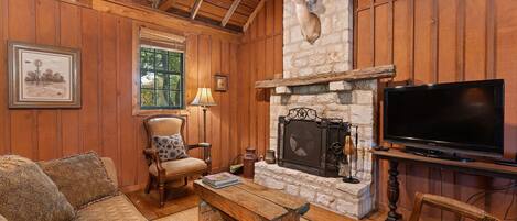 Télévision, cheminée