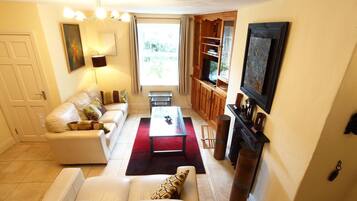 TV, fireplace, DVD player