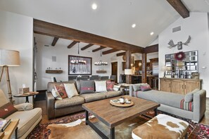 TV, fireplace, stereo, printers
