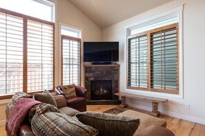 TV, fireplace, DVD player