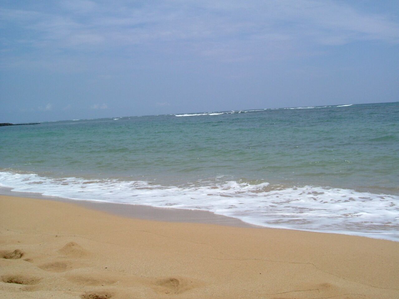 On the beach, sun-loungers, beach towels