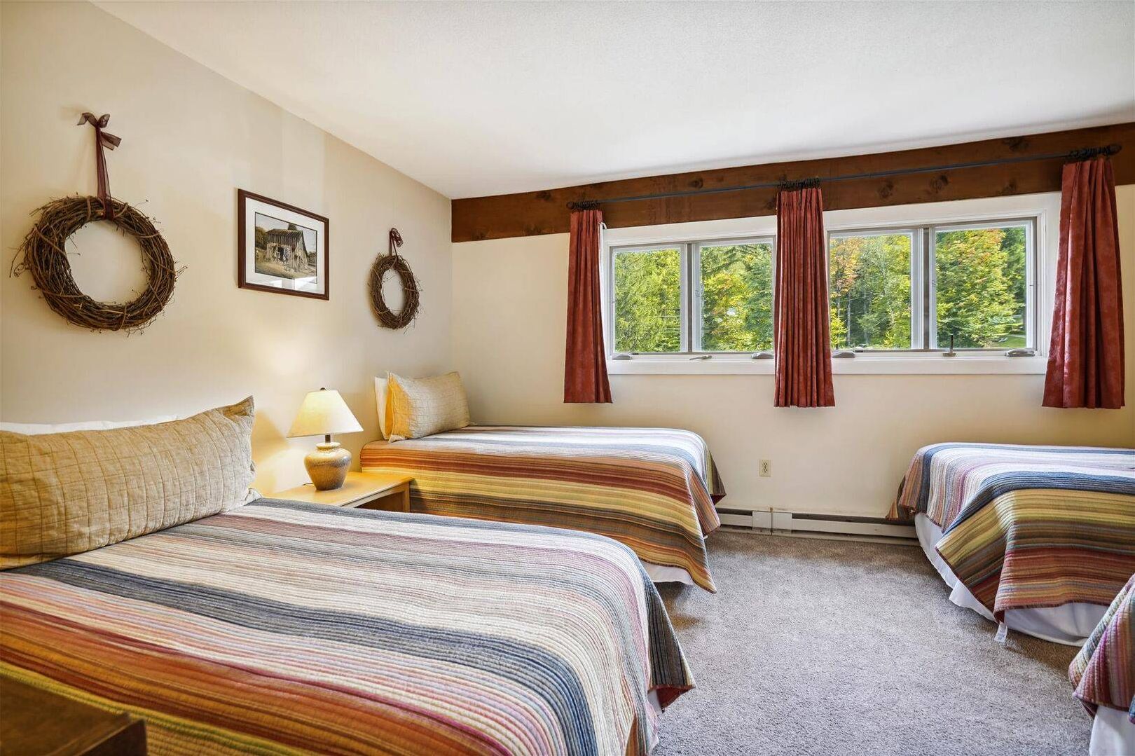 Three-Twin Bedroom - Perfect for families and groups, this spacious bedroom offers three twin beds and plenty of room for everyone to relax after a day on the slopes.