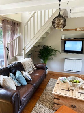 TV, DVD player, table tennis, books