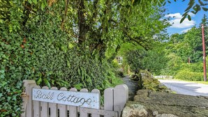 A rustic wooden gate with a sign reading "Ball Cottage." - Ball Cottage, Winsford (Winsford)