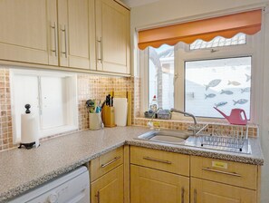 Fridge, microwave, dishwasher, toaster