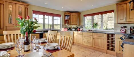 Microwave, oven, dishwasher, high chair