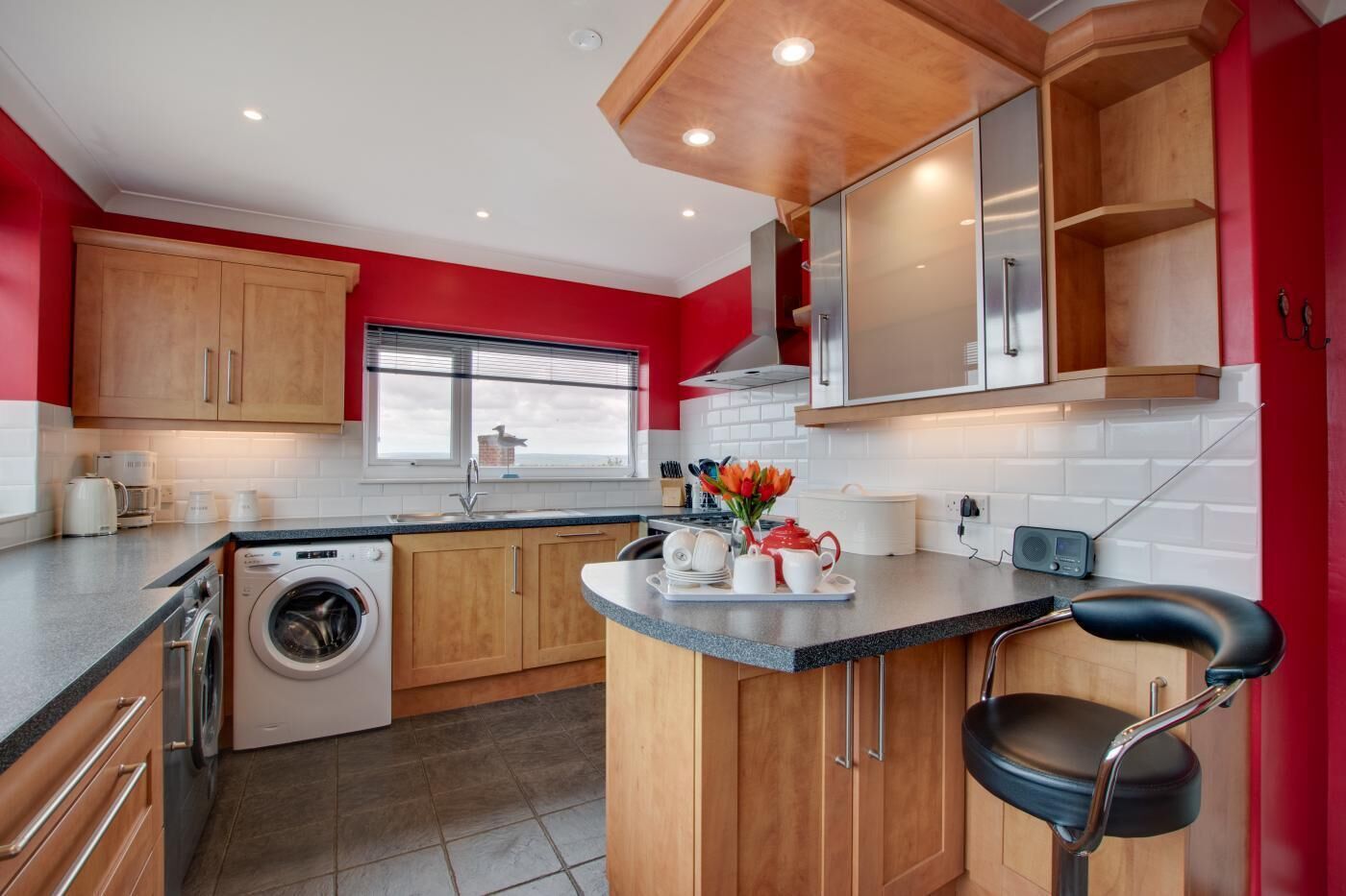 Microwave, oven, dishwasher, high chair