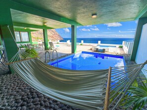 A heated pool - GUACIMARA - Spectacular views, private heated pool, sauna, natural beach, relax. (Igueste de San Andres - Santa Cruz de Tenerife)