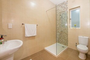 Tina, secadora de cabello, toallas 