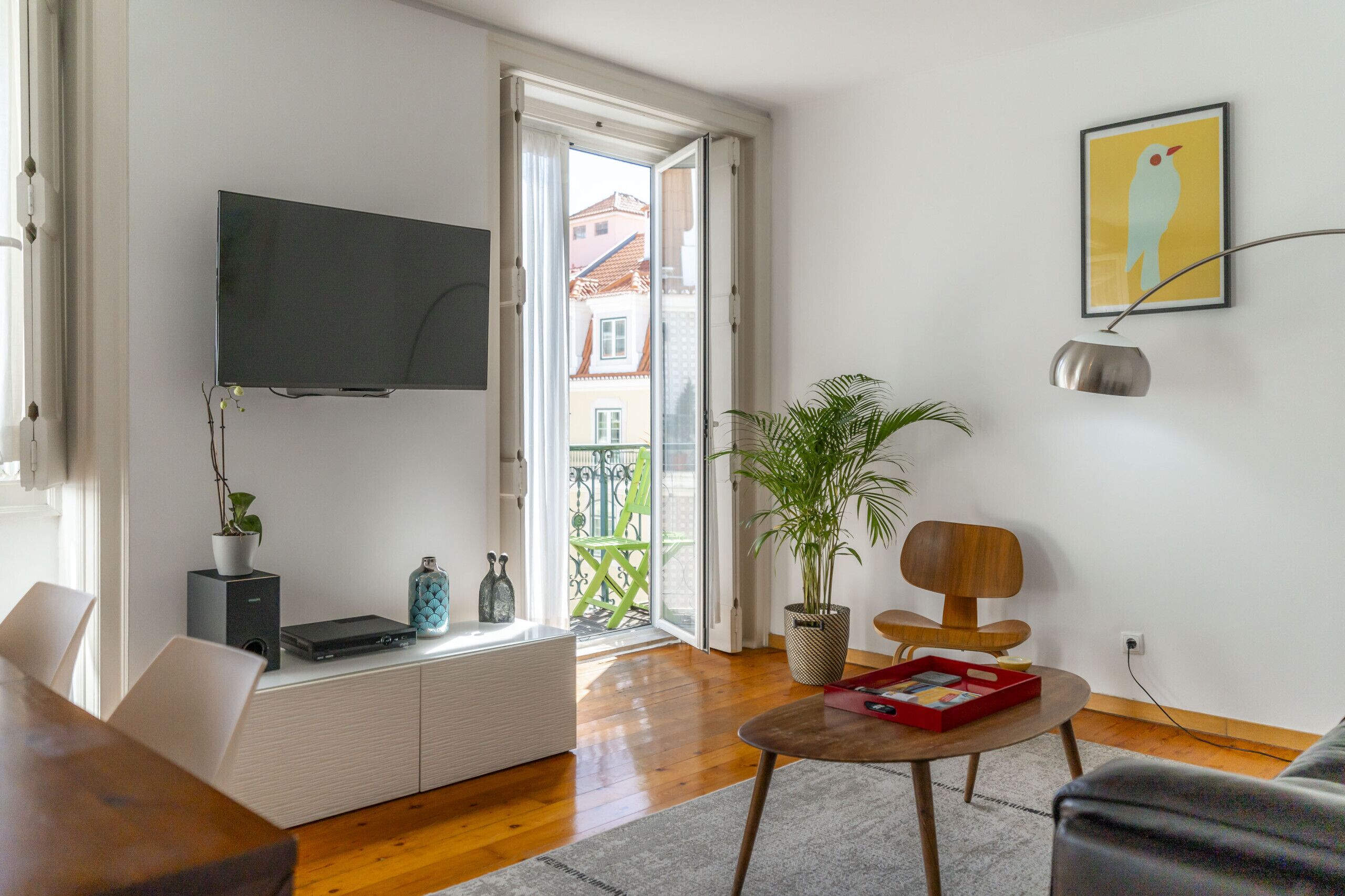 TV, DVD player, books