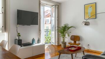 TV, DVD player, books