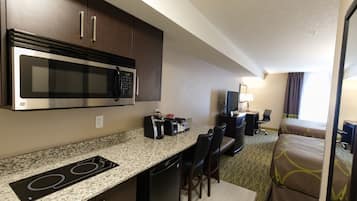 Efficiency, Room, 2 Queen Beds, Non Smoking | In-room safe, desk, blackout drapes, iron/ironing board