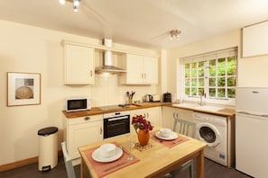 Fridge, microwave, oven, toaster