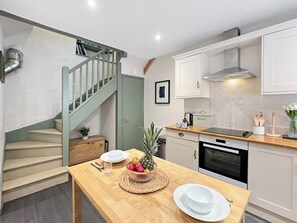 Fridge, microwave, oven, toaster